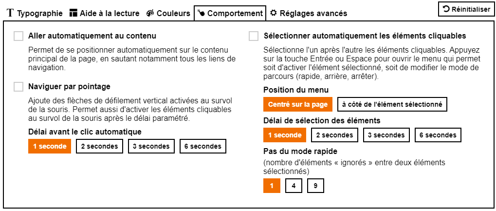 Motor settings tab